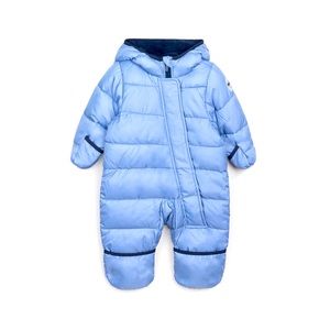 Icy blue hooded pram snowsuit for baby 18 month NWT never worn.